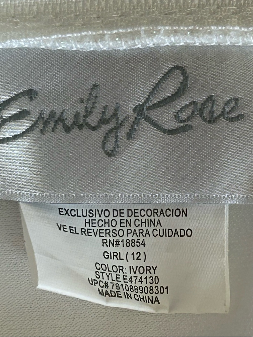 Emily Rose White Bodice Pastel Rainbow Tulle Flower Girl Dress Size 12 - Picture 8 of 10
